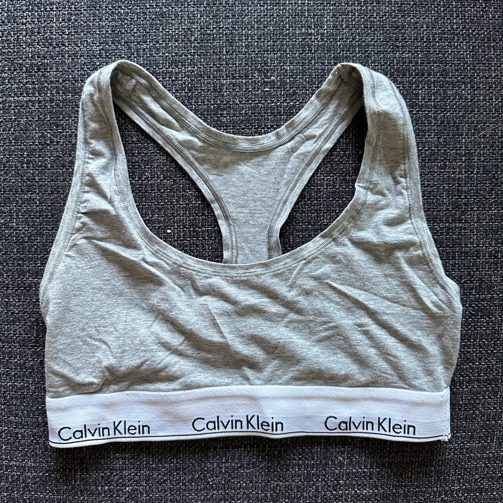 Calvin Klein gray sports bra